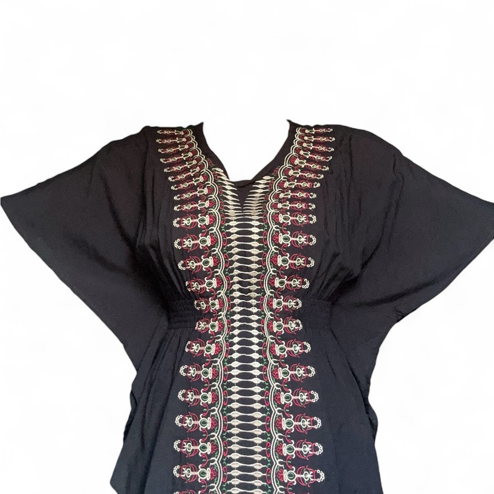 Nicole Richie Collection Black and Red Flutter Sleeve Tunic